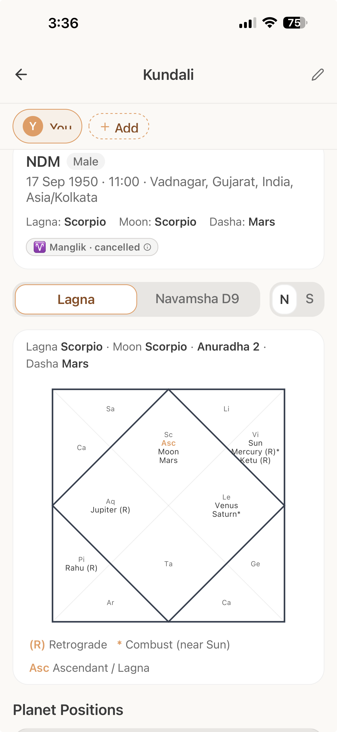Pandit Ji — Kundali birth chart
